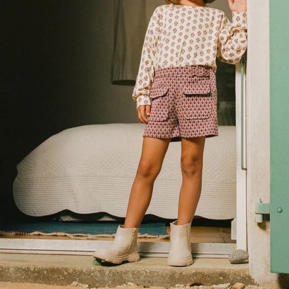Zara Girl 70s Style Jacquard High Waist Shorts Size 11-12